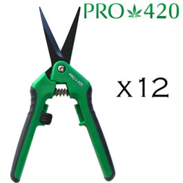 PRO 420 Scissors-Case of 12 Spring Loaded Professional Trimming Scissors for Cannabis