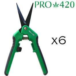 PRO 420 Scissors- 6 pack- Spring Loaded Professional Trimming Scissors for Cannabis