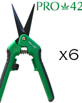 PRO 420 Scissors- 6 pack- Spring Loaded Professional Trimming Scissors for Cannabis