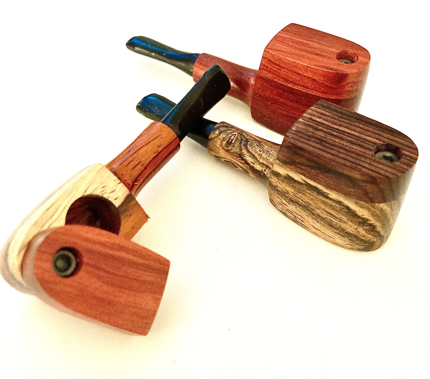 Exotic Wood & Stainless Steel Hand Pipe - Compact and Durable