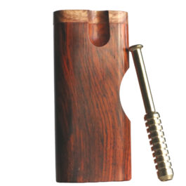 Cocobolo Cutaway Dugout with One Hitter Bat-Stylish Smoking Stash Box