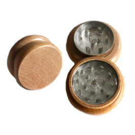 2″ Wood Herb Grinder-2-piece Magnetic Lid