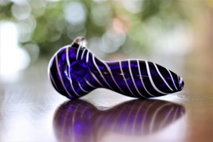 Blue Spiral Spoon Pipe