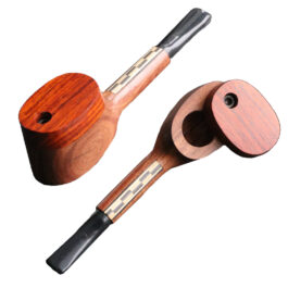 4″ Exotic Wood Pipe- L56 TRIBAL- American Crafted Swivel Lid Wood Smoking Pipe