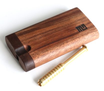 4" Black Walnut Dugout & Brass One Hitter-American Crafted Stash Box - Image 2