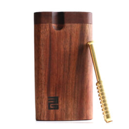 4″ Black Walnut Dugout & Brass One Hitter-American Crafted Stash Box