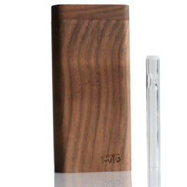 4″ Walnut Wood Dugout- by Futo- Premium Stash Box with One Hitter & Stash Cleaner