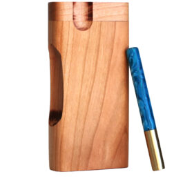 4″ Cherry Cutaway Dugout & One Hitter Pipe-American Crafted Stash Box