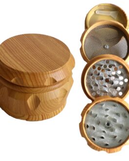 2.5″ Wood Herb Grinder- 4 Piece Grinder with Catch-Screen-Magnetic Lid