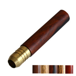 2″ Exotic Wood One Hitter Pipes- Crafted Hardwood pipe with Brass Bowl