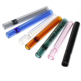 4″ Glass Tube Pipes- 7 Colors- Extra Thick Glass & Deep Bowl- Quality Glass Hitter Pipes