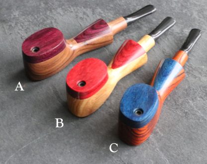 Colorful Exotic Wood Pipes with Swivel Lid- G3 COLOR ETCH BODY- Handcrafted American Pipes - Image 2