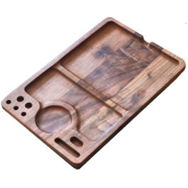 Handcrafted Walnut Wood Rolling Tray-MODEL 1- Large Stylish Tray for smoker’s