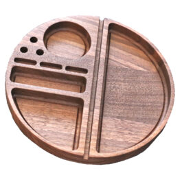 Handcrafted Walnut Rolling Tray- 9″ Circular Smoker’s Tray