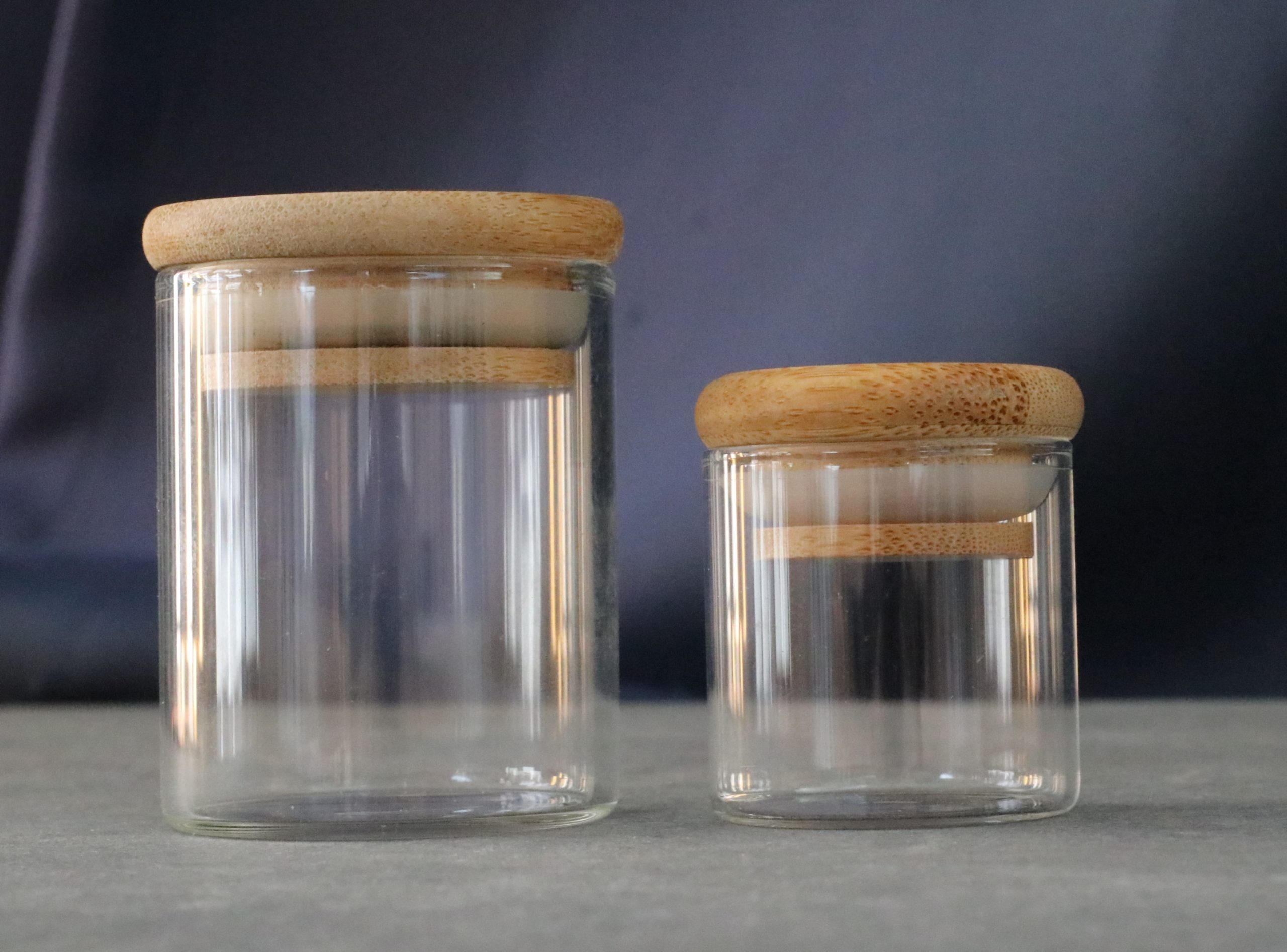 Bamboo, Glass Jars with Bamboo Lids