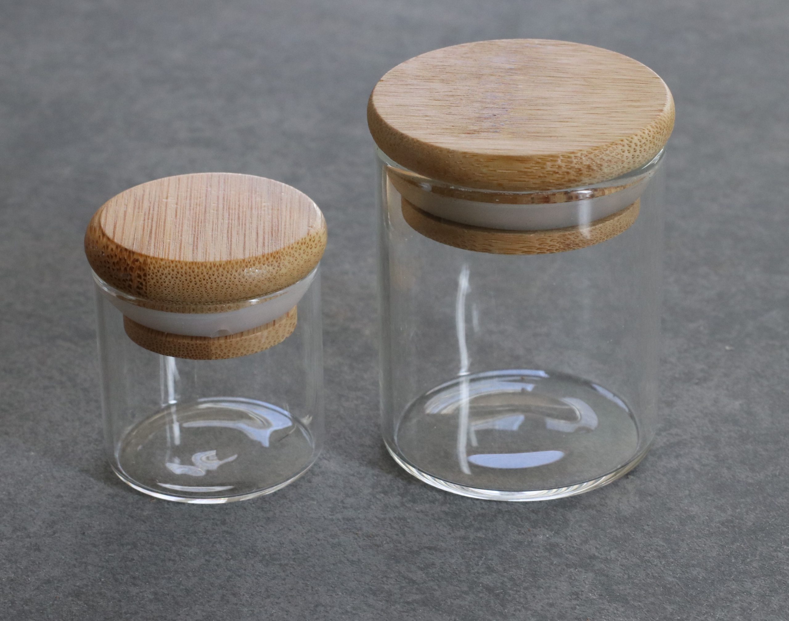Glass Stash Jar With Air Tight Bamboo Lid 2 Sizes-herb Storage Jar 