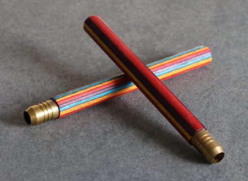 4" Rainbow Wood & Brass Pipes