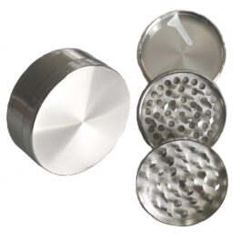 3″ Professional Grade Herb Grinder- 3pc magnetic lid with screen- Top Quality-Silver