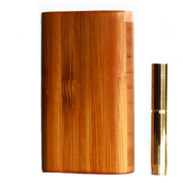 3″ Bamboo Slider Lid Wood Dugouts w/ One Hitter Pipes-American Crafted Stash Boxes