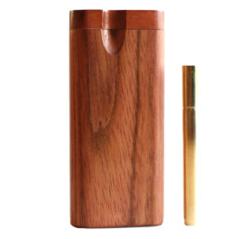 Brazilian Cherry Wood Dugouts & Brass One Hitter Pipe-Spring Lock Lid