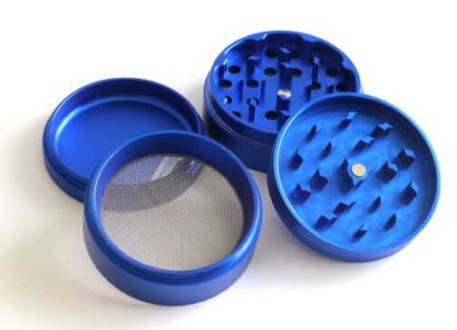 Blue Metal Herb Grinder