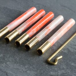 Set of 5 x 3″ Pink Resin Brass Bats-Designed for 4″ dugouts-Poker included