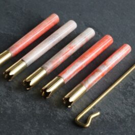 Set of 5 x 3″ Pink Resin Brass Bats-Designed for 4″ dugouts-Poker included-Grinder Tip