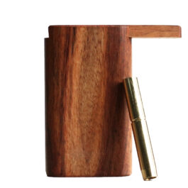 Caribbean Rosewood Slider Lid Dugout-3″ Height-One Hitter included-American Crafted Stash Box