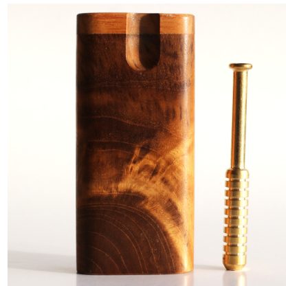 Teak Swivel Lid Dugout & One Hitter-Classy Handcrafted American Stash Box