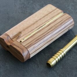 3″ Bocote Wood Swivel Lid Dugout & One Hitter Pipe-American Made Stash Box