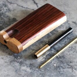 Cocobolo Swivel Lid Dugout & One Hitter-Classy Handcrafted American Stash Box