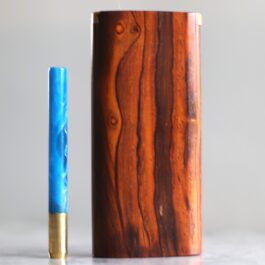 Cocobolo Slider Lid Dugout & One Hitter-Classy Handcrafted American Stash Box