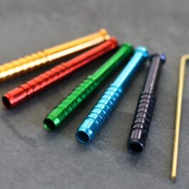 2.75″ Colorful Ribbed Metal Pipes-One Hitter Pipes