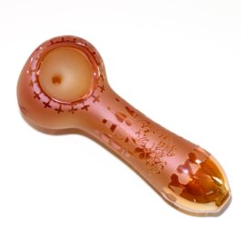 4″ Glass Spoon Pipe w/colorful ceramic coating-Pink Money