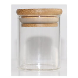 2″ Glass Stash Jar with Bamboo Lid- Smell Proof- Safe Storage for Herbs