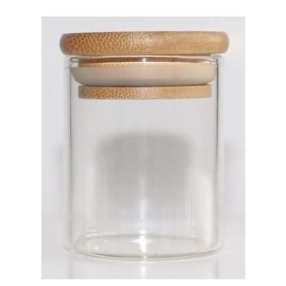 2" Glass Stash Jar with Bamboo Lid- Smell Proof- Safe Storage for Herbs