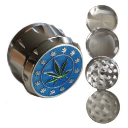 PRO 420 Herb Grinder- 2″ Diameter-Leaf Design- 4 Colors- 4 piece Twist and Grinder