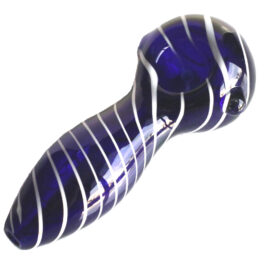 4.5″ Cobalt Blue Spiral Spoon Pipe