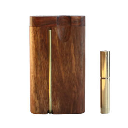 Caribbean Rosewood Swivel Lid Dugout-3″ Height-One Hitter included-American Crafted Stash Box