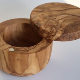 Olive Wood Storage Jar-Round Magnetic Lid