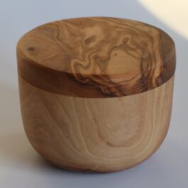 Olive Wood Storage Jar-Round Magnetic Lid