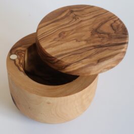 Olive Wood Storage Jar-Round Magnetic Lid