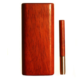 4″ Vermillion Dugout with Snap Lock Lid-One Hitter Pipe & Brass Poker Included