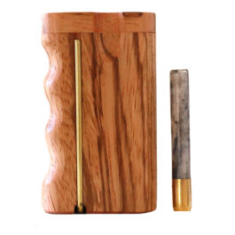 3″ Bocote Wood Dugout-Swivel Lid-Built in Poker-Custom one hitter pipe-Handlebar grip design