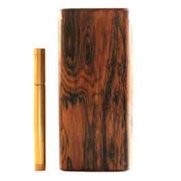 4″ Bocote Slider Lid Dugout by Reload-American crafted Stash Box & One Hitter Pipe