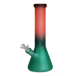 12″ GRAV Frosted Glass Bong-Water Pipe-Downstem & Herb Slide-GREEN FIRE Fade Glow in the Dark