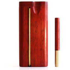 3″ & 4″ Red Padauk Swivel Lid Dugouts-Built in Poker & One Hitter Pipe