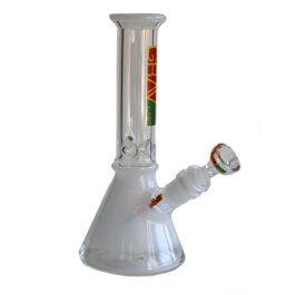 8″ GRAV Glass Bong-Water Pipe-Downstem & Herb Slide-Red/Gold/Green