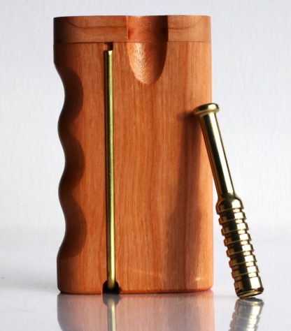 3" Cherry Wood Dugout-Swivel Lid-Built in Poker-Custom one hitter pipe-Handlebar grip design - Image 4