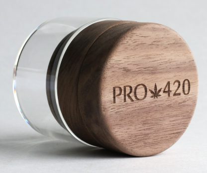 PRO 420 Custom Wood Herb Grinder & Glass Storage Jar - Image 3